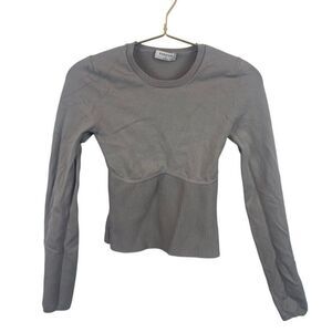 BABATON ARITZIA Sculpt‎ Knit Empire Long Sleeve Corset Top Gray Size Small
